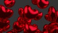 4k video of flying red heart balloons on the transparent background. Prores 4444 codec with alpha channel sequence