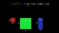 4k video of the graphical representation of a squared sum binomial where each parameter is represented by drawings of rectangles a