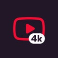 4K video icon Royalty Free Stock Photo
