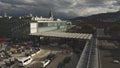 4k video of the rapid car park of the SBB BLS train station Bern shot from Grosse Schanze from Bern