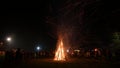 4K video timelpase with traditional fire camp in the mountains of Romania