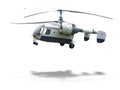 KA-26 russian double rotor helicopter isolated on white background with shadow
