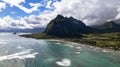 Ka'a'awa Beach & Ka'a'awa Valley Mountain Coastline Royalty Free Stock Photo