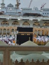 The Kaaba is being installed with a kiswah cover