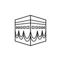 Kaaba building, Islamic icon. Simple line, outline vector religion icons for ui and ux, website or mobile application