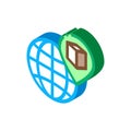 Kaaba geolocation on planet isometric icon vector illustration