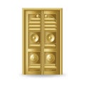 Kaaba golden door icon. Realistic gold design