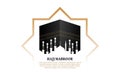 Islamic pilgrimage with kaaba for hajj mabroor