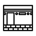 kaaba islam muslim line icon vector illustration