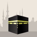 The Kaaba in Masjid al-Haram in Mecca, muslims sacred place, ka`bah or The Cube