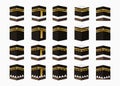 Kaaba meca design collection with Several different corners and covers of the Kaaba for icons, Islamic banners, Islamic covers,