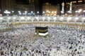 Kaaba in Mecca Saudi Arabia at Night Royalty Free Stock Photo