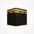 Kaaba monument illustration the holy place for Muslims on isolated background