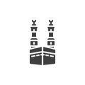 Kaaba mosque vector icon