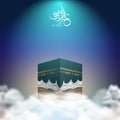 Kaaba vector for hajj mabroor in Mecca Saudi Arabia, Eid Adha Mubarak. Vector illustration