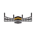 Kaabah building at mecca logo design template Royalty Free Stock Photo