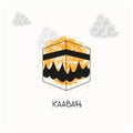 Kaabah building at mecca logo design vector template Royalty Free Stock Photo