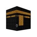 Kaabah in Mekka Saudi Arabia. Holy mosque of muslims. Islamic pilgrimage. Vector graphic isolated illustration