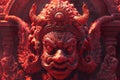 kaal bhairav red sculpture in temple Royalty Free Stock Photo