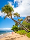 Kaanapali Beach, Maui, Hawaii, three miles of white sand and crystal water Royalty Free Stock Photo