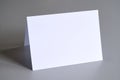 Empty rectangular greeting card mock up on clean grey background