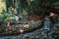 The sleeping guard near the castle of Sleeping Beauty in the fairytale forest in the theme park Efteling Royalty Free Stock Photo