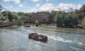 The water roller coaster The flying Dutchman with in the background the double track wooden racer roller coaster Joris and the dr