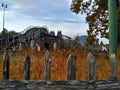 Kaatsheuvel / The Netherlands - November 03 2016: Speed roller coaster Pegasus in in the distance in Theme Park Efteling