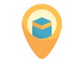 Kaba mecca pin location single isolated icon with flat style