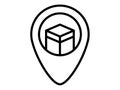 Kaba mecca pin location single isolated icon with outline style