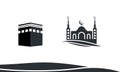 Kabaa with mosque icon Royalty Free Stock Photo