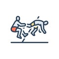 Color illustration icon for Kabaddi, raider and playing