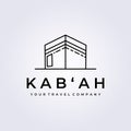 kabah icon vector logo isolated line art simple mosque