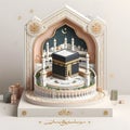 Kabah Mekkah Hajj Muslims design cover Eid Aladha Royalty Free Stock Photo