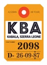 Kabala airport luggage tag