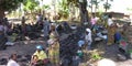 Kabalo, Democratic Republic of the Congo: Women selling charcoal