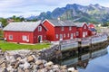 Rorbuer in Kabelvag village, Norway Royalty Free Stock Photo