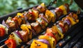 Kabobs on Grill Royalty Free Stock Photo