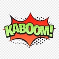 Kaboom comic style word isolated on transparent background Royalty Free Stock Photo