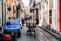 A kabuki taxi driving down the street of Trinidad, Cuba. Royalty Free Stock Photo