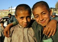 Kabul, Afghanistan: Two young Afghan boys at Kabul market