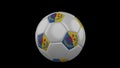 Kabylia flag on flying soccer ball on transparent background, alpha channel