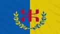 Kabylia flag waving cloth, ideal for background, loop