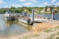 Kachalino, Russia - July 10, 2016: Ferry across the River Don in the village Trehostrovskaya in the Volgograd region, Russia