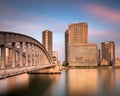 Kachidoki Bridge and Sumida River at Sunset, Tokyo