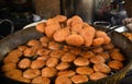 Kachori being made in sweet stall Royalty Free Stock Photo