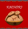 Kachori vector illustration