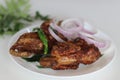 Kada fry or Quail fry. Deep fried quail meat marinated with red chili powder, pepper, ginger garlic paste, salt and lime juice Royalty Free Stock Photo