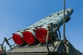 Missiles of the Russian self-propelled surface-to-air missile system Buk-M3 against the blue sky