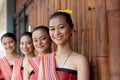 Kadazan Dusun Ethnic Young girls in traditional attire Royalty Free Stock Photo